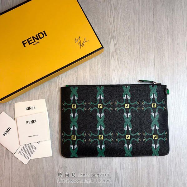 FENDI最新款手包 原單品質 進口小牛皮 小怪獸 芬迪手拿包 logo皮信封手包  fdz2123